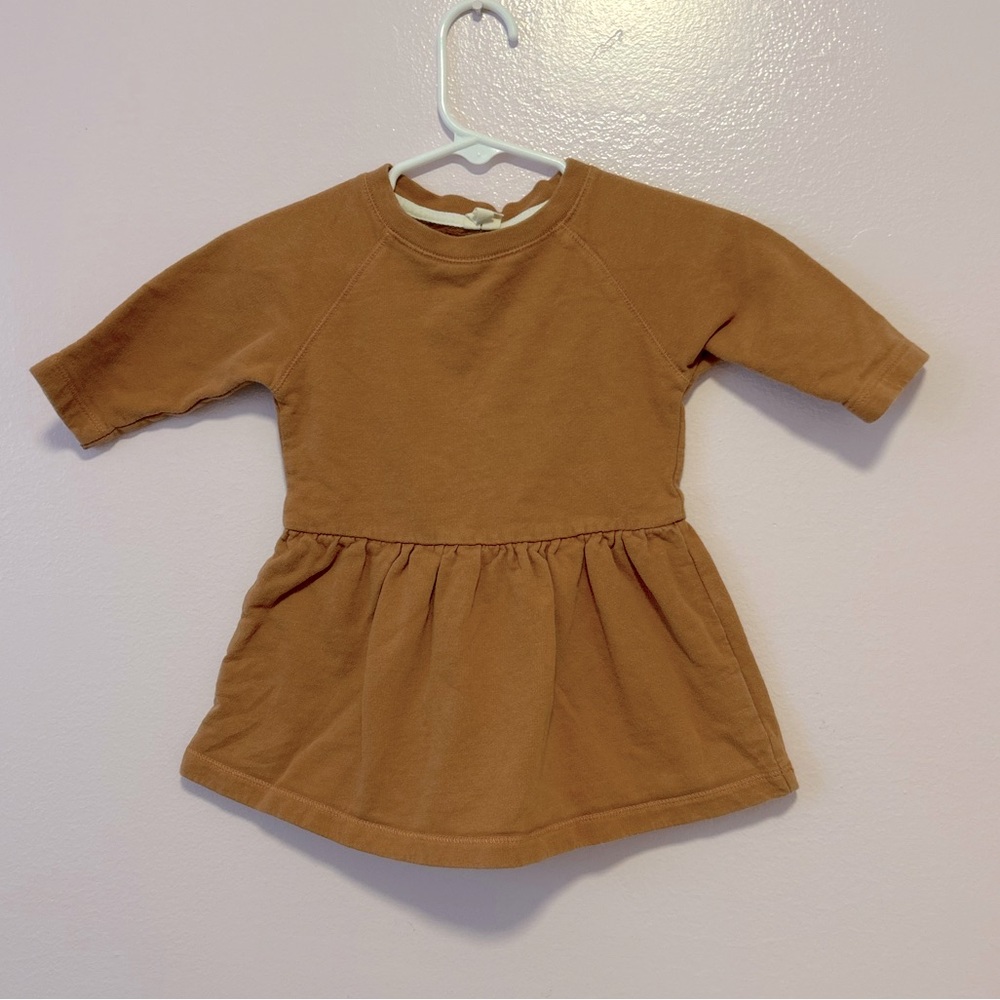 Gray Label Organic Cotton Burnt Orange French Terry Dress Sz 12-18 Mo